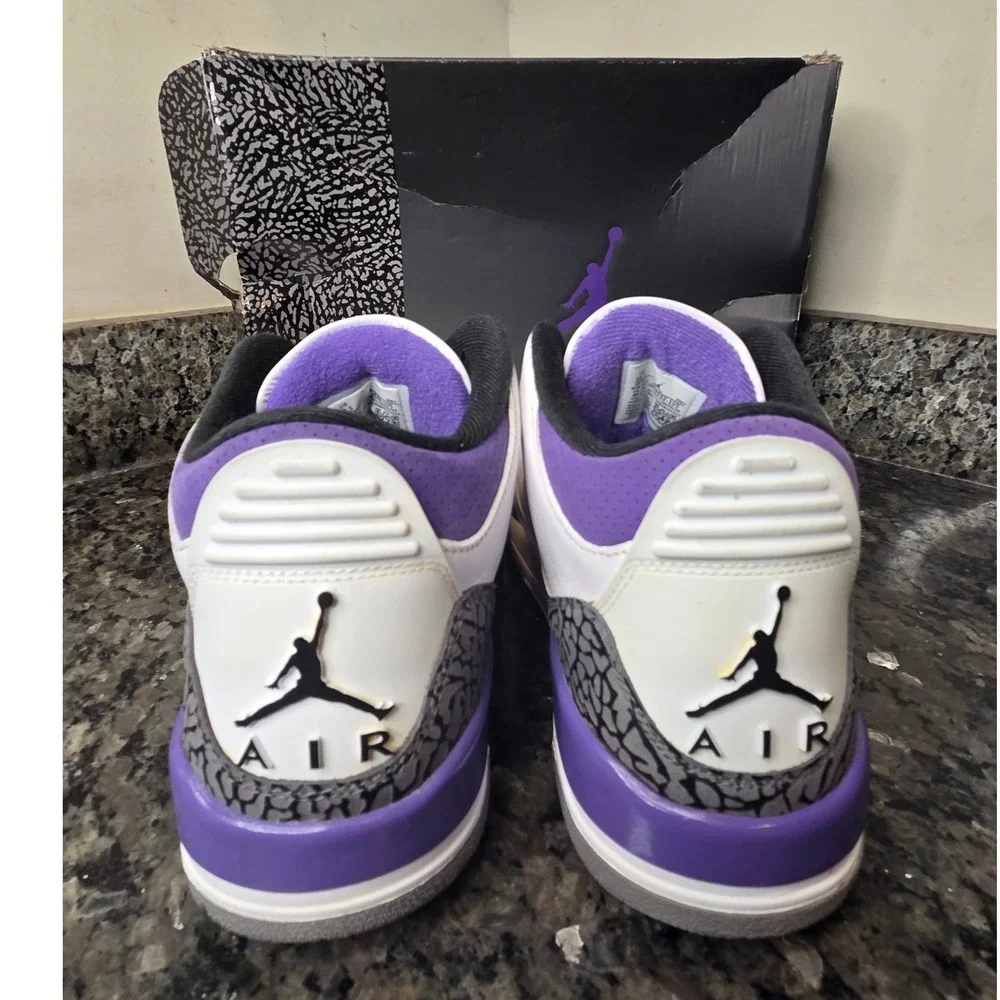 Jordan 3 Retro Dark Iris White Purple Black CT8532-105 Mens Size 11.5